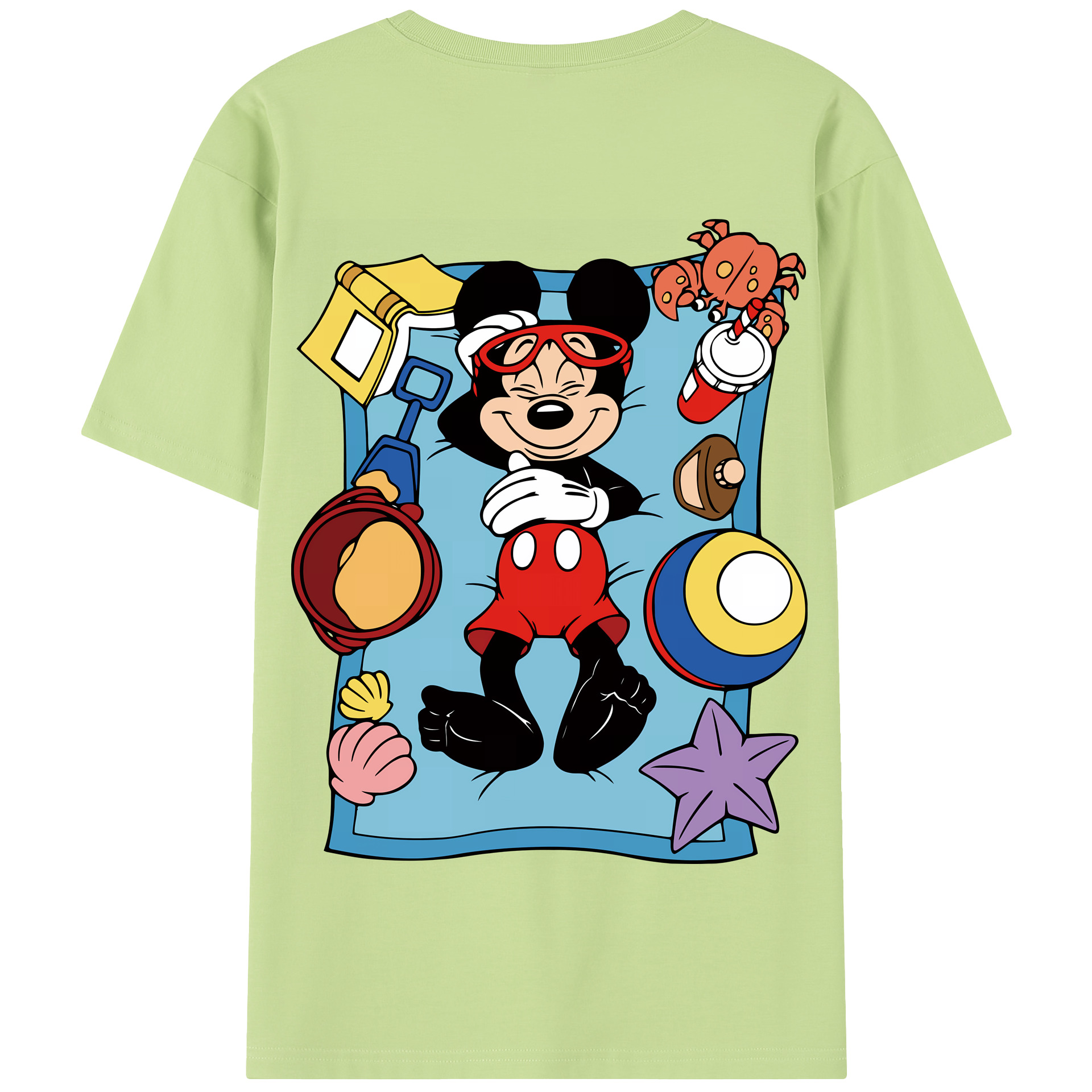 （画像用） ミッキーマウス Mickey Mouse 綿100％半袖Tシャツ（背面プリント）